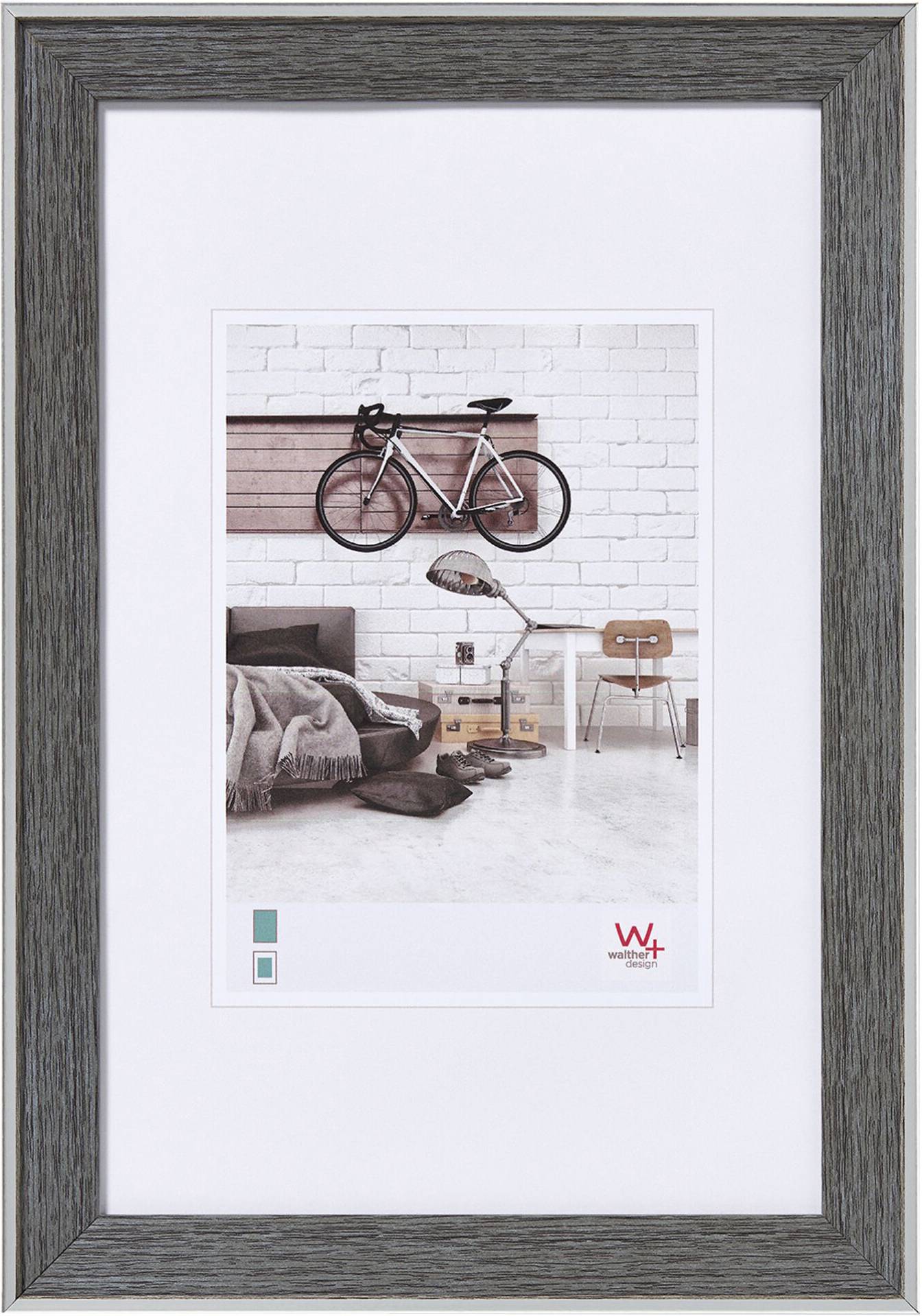 WALTHER EN030D Bilder Wechselrahmen Papierformat: 20 x 30 cm Grau