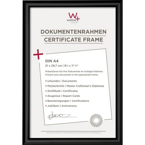 walther+ design KP130B Bilder Wechselrahmen Papierformat: DIN A4 Schwarz