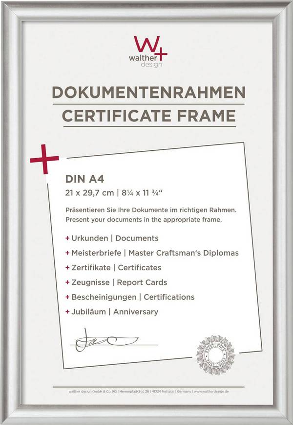 Walther Trendstyle 21x29.7 Kunststoff silber DIN A4 KP130S - Bürokleinmaterial