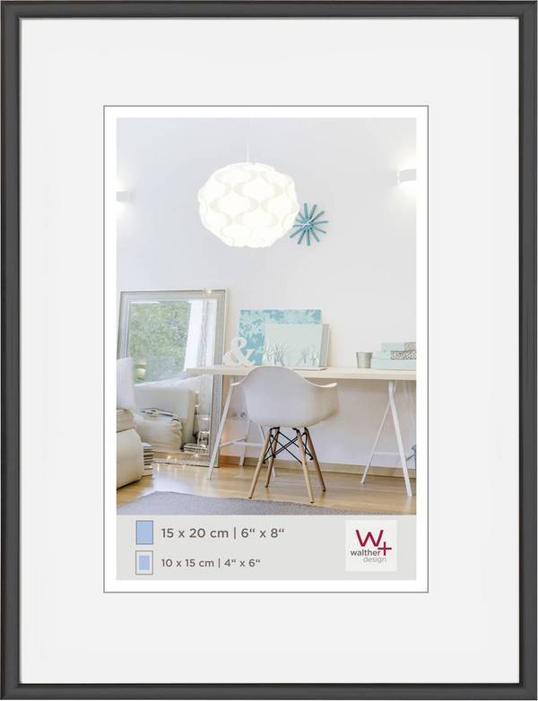 walther+ design KV520B Bilder Wechselrahmen Papierformat: 20 x 15 cm (B x H) 20 cm x 15 cm Schwarz