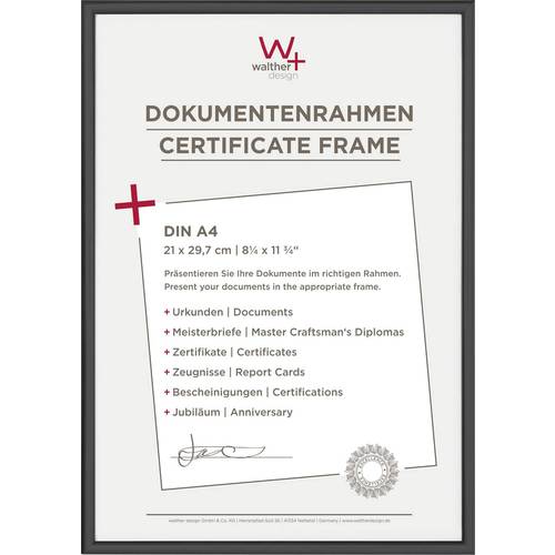 walther+ design KV130B Bilder Wechselrahmen Papierformat: DIN A4 Schwarz