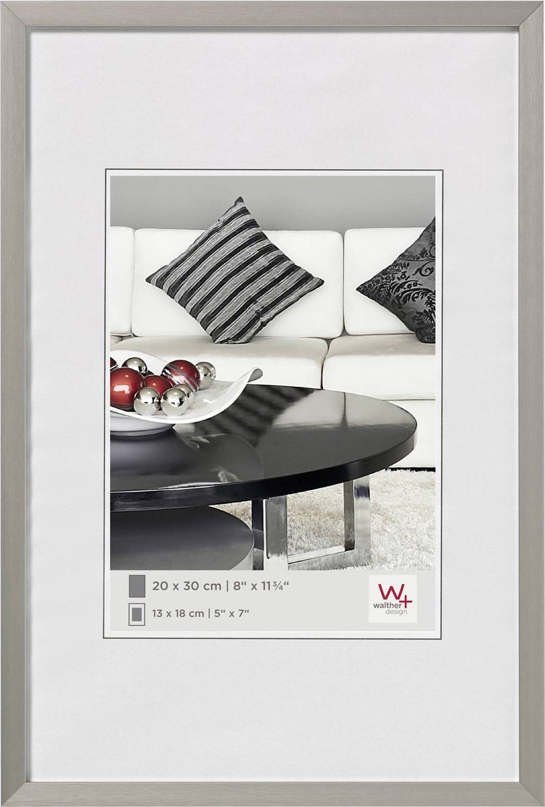 walther+ design AJ030D Bilder Wechselrahmen Papierformat: 20 x 30 cm Silber