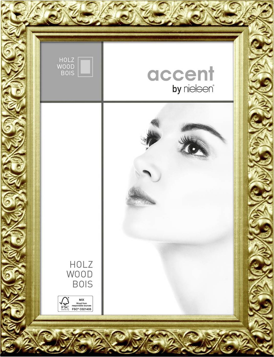 Nielsen Design 8530014 Bilder Wechselrahmen Papierformat: 30 x 40 cm Gold-0