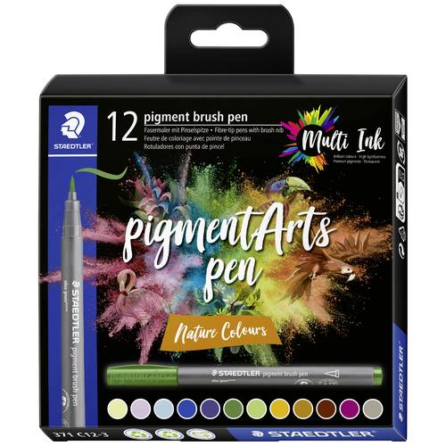 Staedtler pigment brush pen Nature Colour 371 C12-3 Fineliner farbig, Natur 12 St.