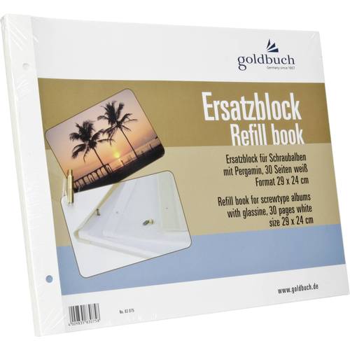 Goldbuch GOLDBUCH - Ersatzblock 29x24 30 Seiten weiß+ Schrauben 83075 83075 Fotoalbum Weiß 30 Seiten