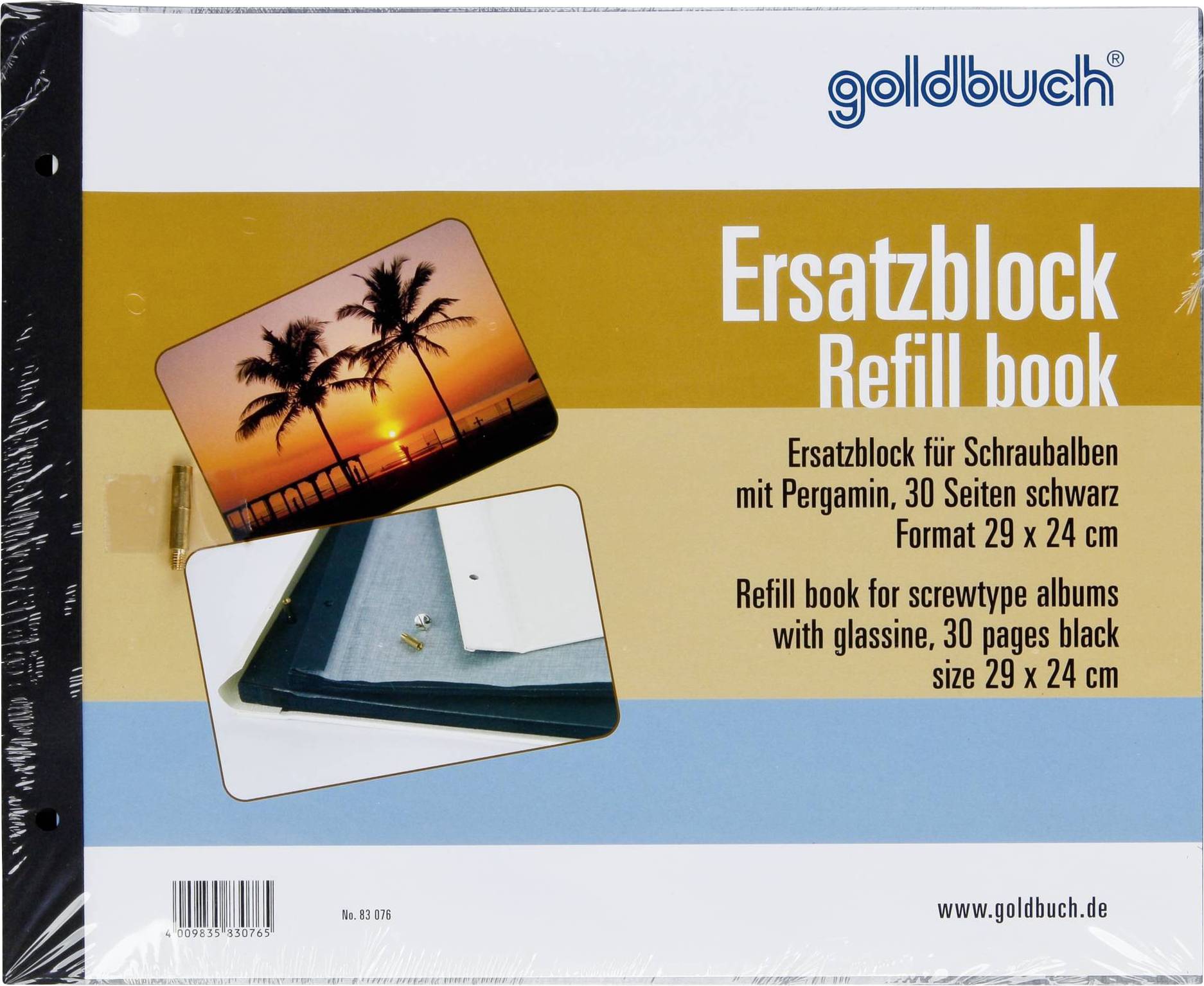 GOLDBUCH Ersatzblock       29x24 30 Seiten schw.+ Schrauben 83076