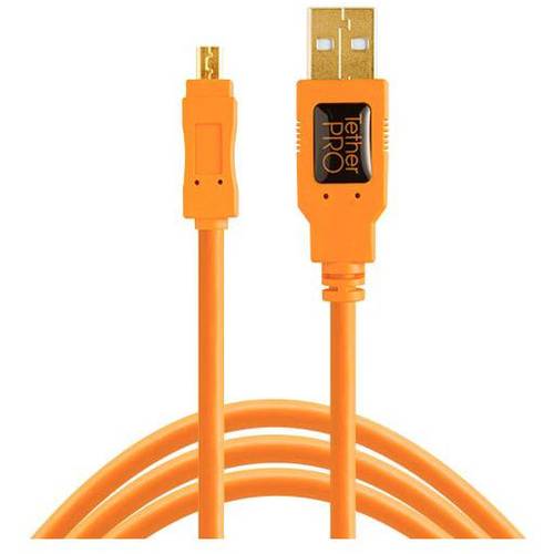 Tether Tools USB-Kabel USB-Mini-B Stecker, USB-A Stecker 4.60 m Orange CU8015-ORG
