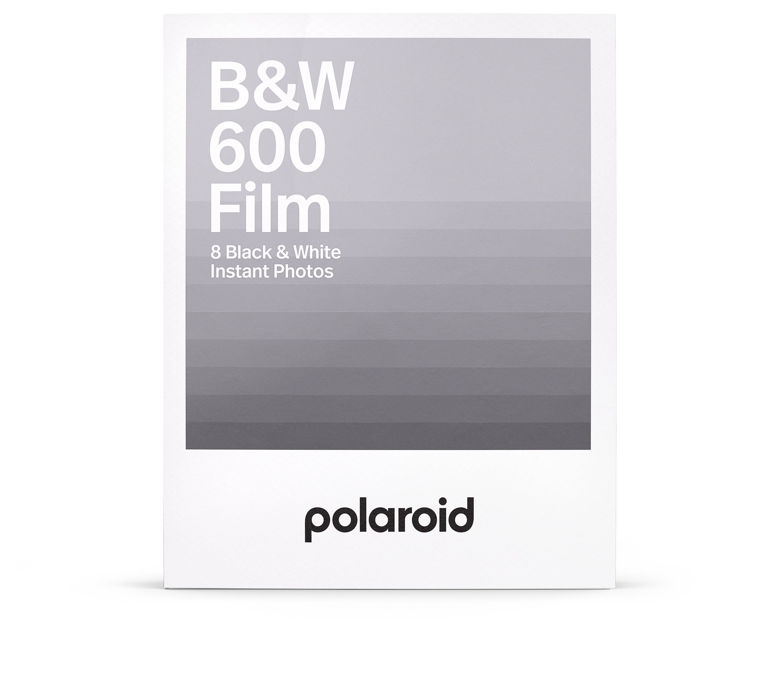 Verpackung für Polaroid B&W 600 Film für 8 Schwarz-Weiß-Sofortbilder.