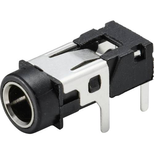 TRU COMPONENTS TC-9465728 Klinken-Steckverbinder 3.5 mm Buchse, Einbau horizontal Polzahl: 3 Stereo Schwarz 1 St.