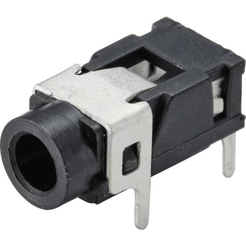 TRU COMPONENTS TC-9465732 Klinken-Steckverbinder 3.5 mm Buchse, Einbau horizontal Polzahl: 3 Stereo Schwarz 1 St.