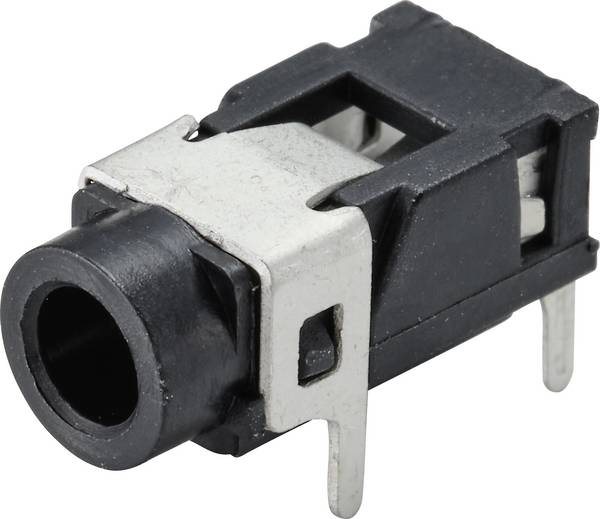TRU COMPONENTS TC-9465732 Klinken-Steckverbinder 3.5 mm Buchse, Einbau horizontal Polzahl: 3 Stereo Schwarz 1 St.