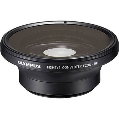 Olympus Fisheye-Konverter FCON-T01 in Nahaufnahme. Geeignet für spezielle Weitwinkelaufnahmen. Schwarzes, rundes Design.