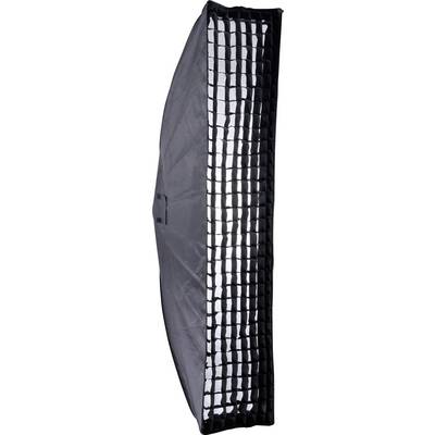 Rechteckiger Softbox-Lichtformer mit Gitter zur Steuerung der Lichtstreuung in der Studiofotografie.