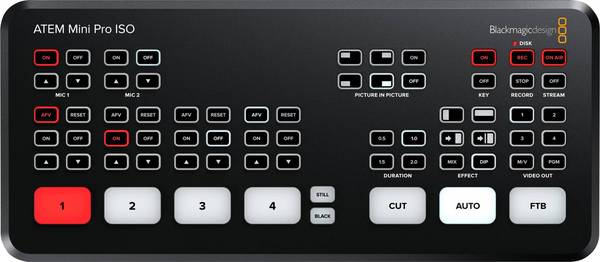 Blackmagic ATEM mini Pro ISO, Full HD, 1280 x 720,1920 x 1080 Pixel, 720p, 1080i, 1080p, 60 fps, 10,100,1000 Mbit/s, 10/