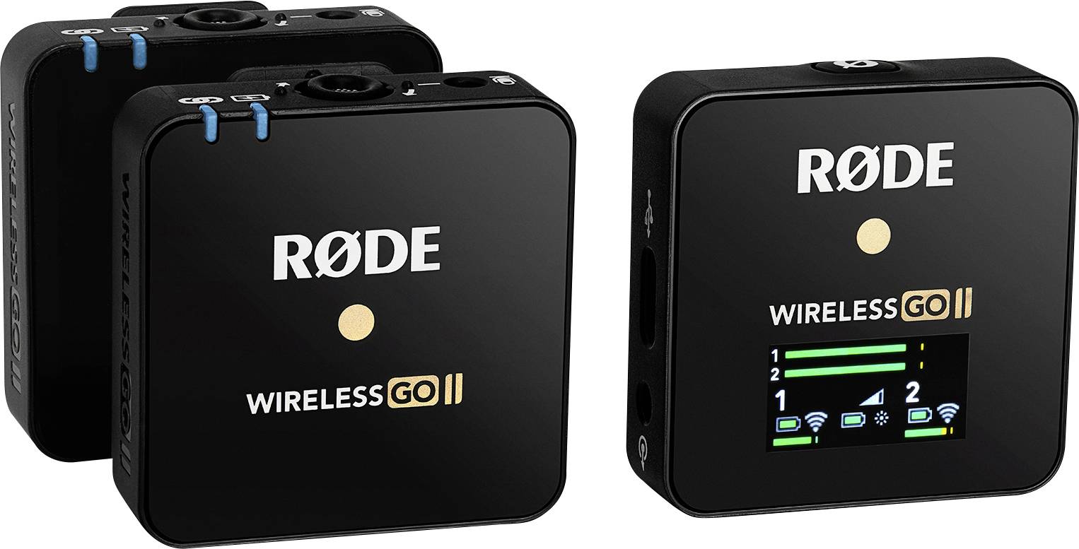 RODE Microphones Wireless GO II Ansteck Sprach-Mikrofon Übertragungsart:USB inkl. Tasche