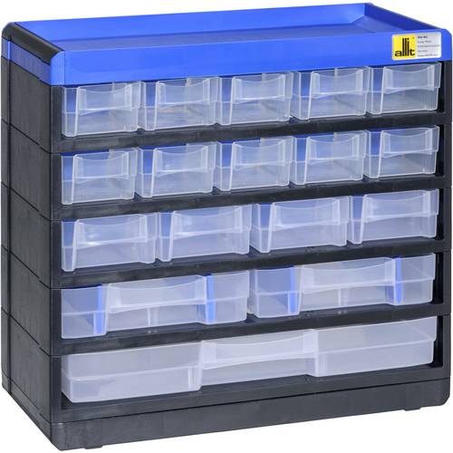 Allit 464610 Kleinteilmagazin (B x H x T) 300 x 285 x 135 mm Schwarz, Blau 1 St.