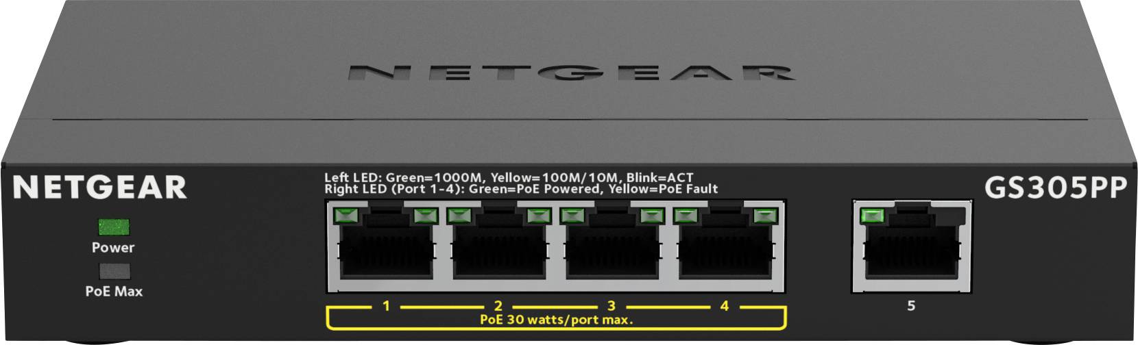 NETGEAR GS305PP - Switch - unmanaged - 5 x 10/100/1000 (4 PoE)-1