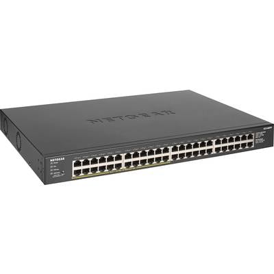 Netzwerkswitch der Marke Netgear mit 48 Ethernet-Ports, geeignet für den Einsatz in Unternehmensnetzwerken zur Verwaltung von Datenverkehr.