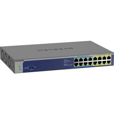 Netzwerkswitch von Netgear mit 16 Ethernet-Ports, geeignet für Verbindungen in einem Unternehmensnetzwerk.