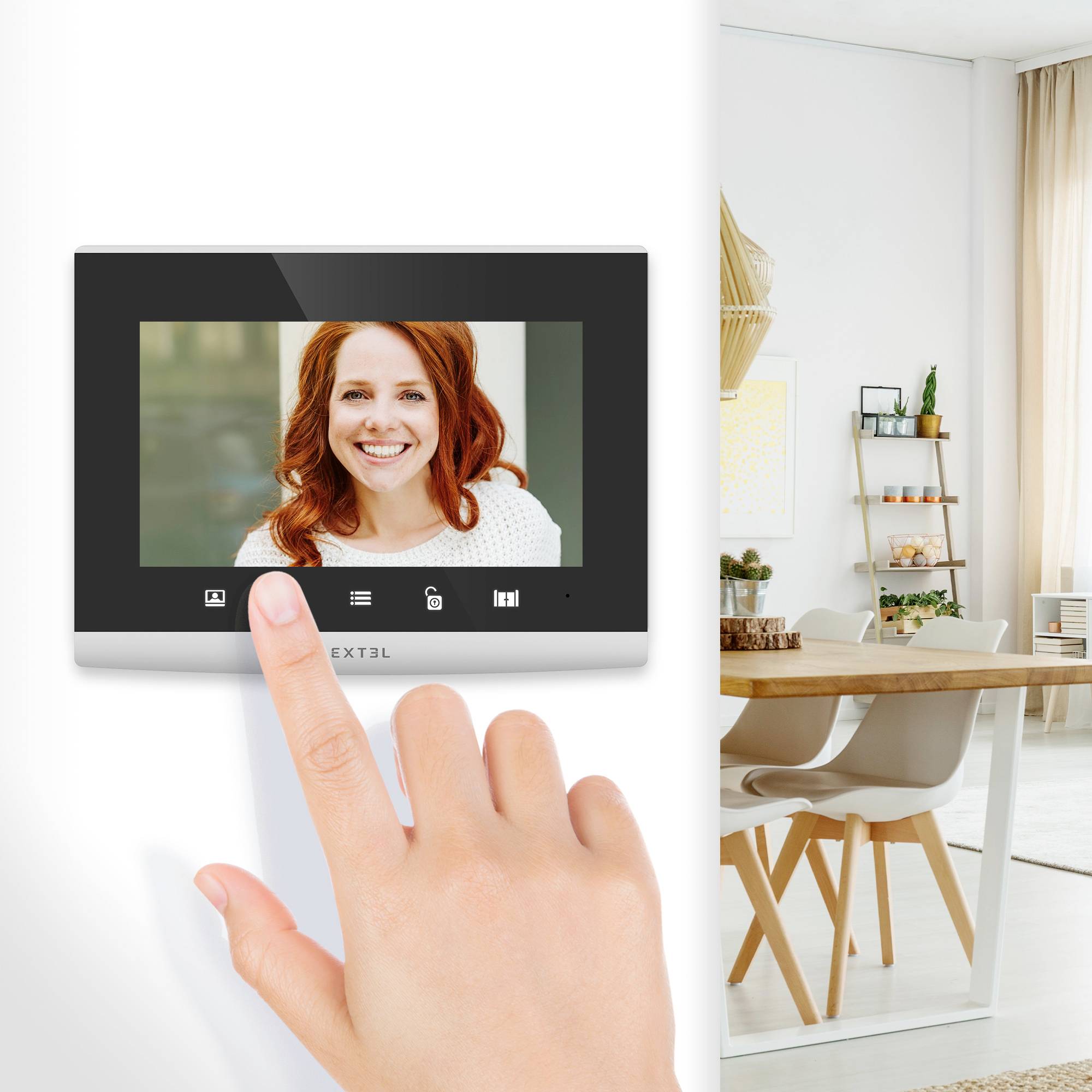 Extel CODE Connect Video-Türsprechanlage WLAN Komplett-Set Schwarz, Glas-1