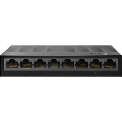 '8-Port-Gigabit-Netzwerk-Switch mit nummerierten Anschlüssen und Status-LEDs.'