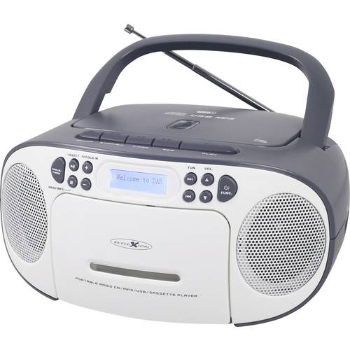 Reflexion CD-Player CD-Radio DAB+, DAB, UKW AUX, CD, Kassette, USB Weiß, Grau
