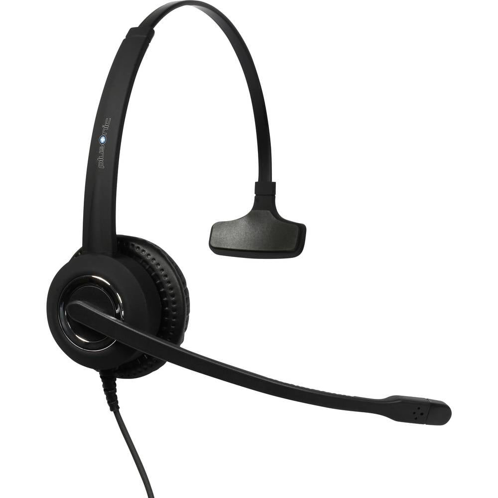plusonic 6337-10.1P On Ear headset Telefoon Kabel Mono Zwart