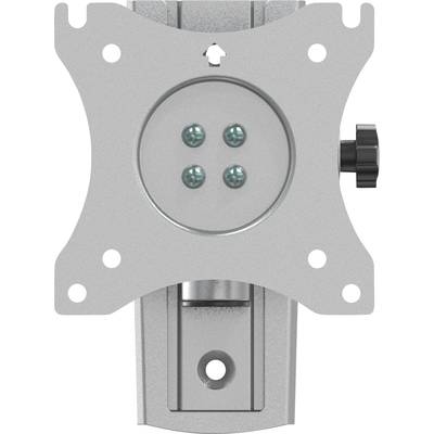 Metallhalterung für Monitor- oder TV-Wandmontage, mit zentraler runder Platte und vier Löchern, umrahmt von rechteckigem Rahmen.