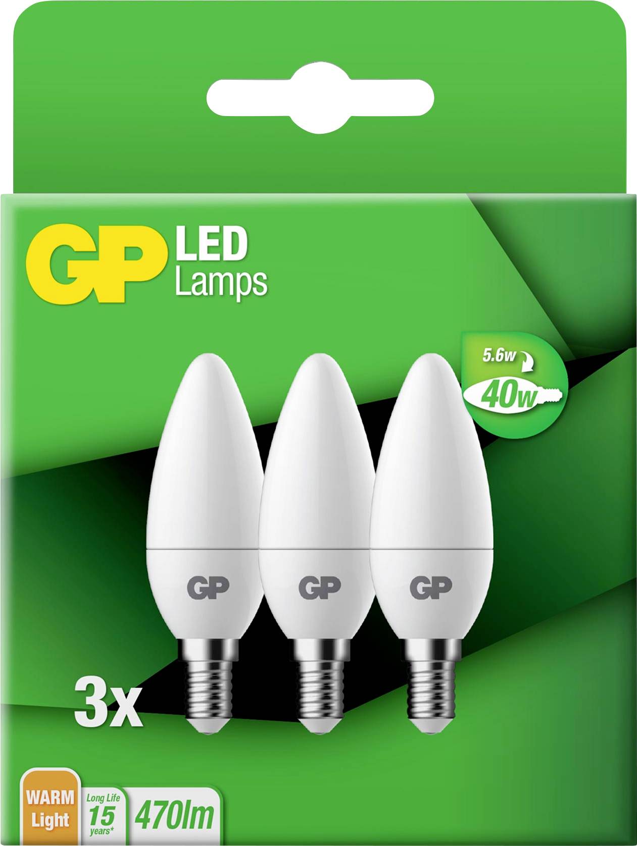 GP BATTERIES GPCNLE14STD823C3 LED EEK F (A - G) E14 Kerzenform 5.6 W = 40 W Warmweiß (Ø x L) 35