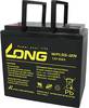 Long WPL55-12 WPL55-12 Bleiakku 12 V 55 Ah Blei-Vlies (AGM) (B x H x T) 226 x 214 x 135 mm M6-Schraubanschluss Geringe Selbstentladung, Wartungsfrei