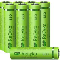 Mikrotužkový akumulátor typu AAA Ni-MH GP Batteries ReCyko+ HR03 12085AAAHCE-C8, 850 mAh, 1.2 V, 8 ks