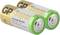 Zwei Alkaline-Batterien von GP, Modell 910A LR1, 1,5V, mit Aufschrift 'Super'.