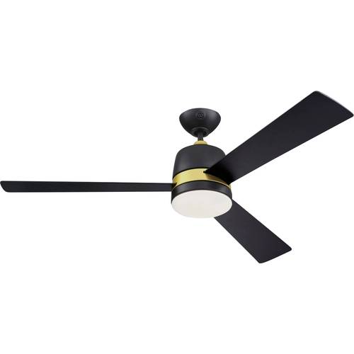 Westinghouse Tristan Deckenventilator 49 W (Ø x H) 132 cm x 36.6 cm Schwarz/Gold Winterbetrieb, mit Beleuchtung, mit Fer...