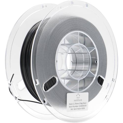 Thumbnail - Renkforce RF-4738608 Filament PA (Polyamid) 1.75 mm 500 g Schwarz (matt) 1 St.
