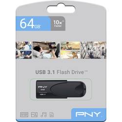 USB flash disk PNY Attaché 4 3.1 64GB FD64GATT431KK-EF, 64 GB, USB 3.1 (Gen 1x1), čierna