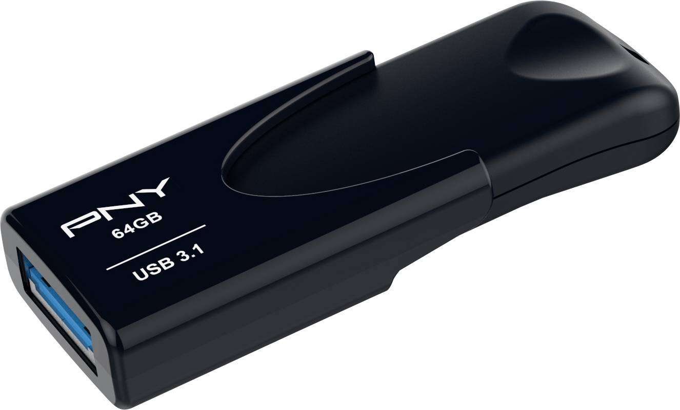 PNY Attaché 4 3.1 64GB USB-Stick 64 GB Schwarz FD64GATT431KK-EF USB-A (USB 3.1 Gen 1)-1