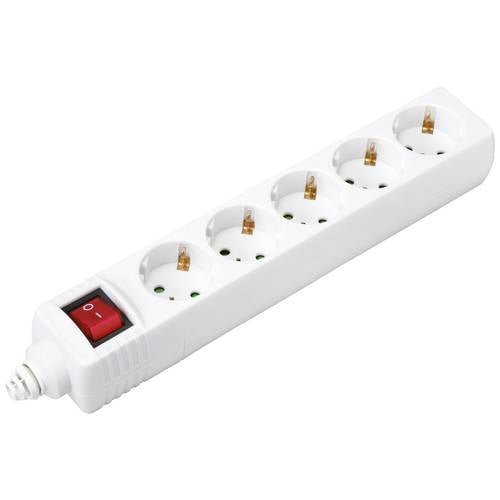 Sygonix BT-2372211 Steckdosenleiste mit Schalter 5fach Weiß 1 St.