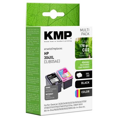 KMP Multipack Druckerpatrone für HP 304XL, schwarz und farbig, mit CO2-Einsparung und Qualität aus Wiederaufbereitung.
