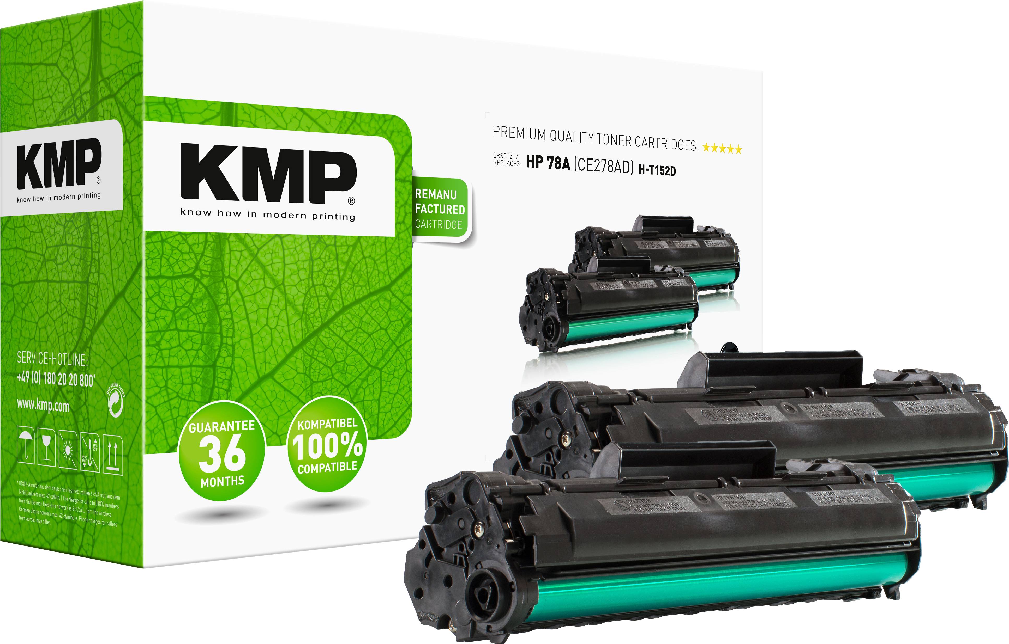 KMP H-T152D Toner 2er-Pack ersetzt HP HP 78A (CE278A) Schwarz Kompatibel Toner 2er-Pack (1230,0021)