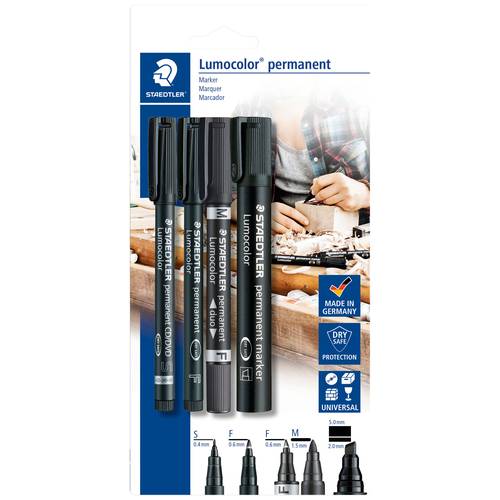 Staedtler Lumocolor 60 BK Permanentmarker Schwarz wasserfest: Ja