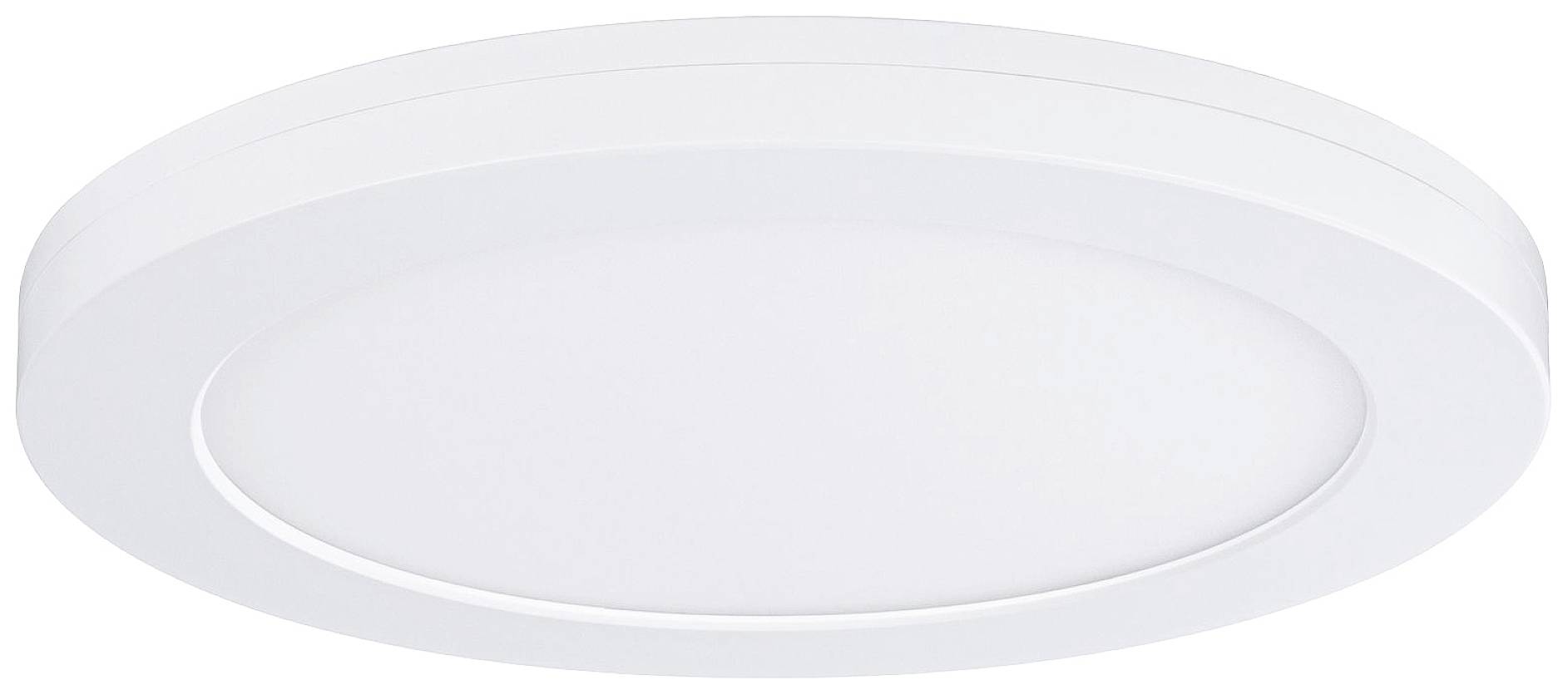 Weiße runde LED-Deckenleuchte mit schlichtem Design.