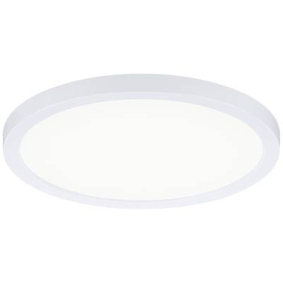 Runde, flache Deckenleuchte in Weiß, schlichtes Design, effizient für gleichmäßige Raumbeleuchtung.