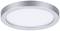 Kreisförmige LED-Deckenleuchte mit silbernem Rand und weißem Diffusor, geeignet für moderne Innenbeleuchtung.