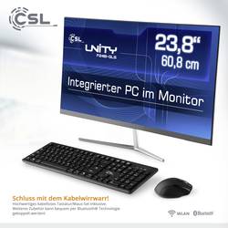 CSL Computer Unity F24B-GLS 60.5 cm (23.8 Zoll) All-in-One PC Intel® Celeron® N4120 8 GB 256 GB SSD Intel UHD Graphics 600 Windows® 10 Home Schwarz
