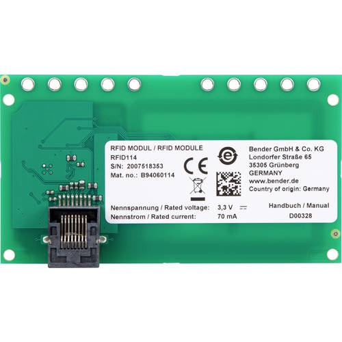 Bender RFID114 without LEDs eMobility RFID-Karten-Leser 80 A