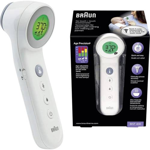 Braun No touch + touch weiß Fieberthermometer Berührungsloses messen