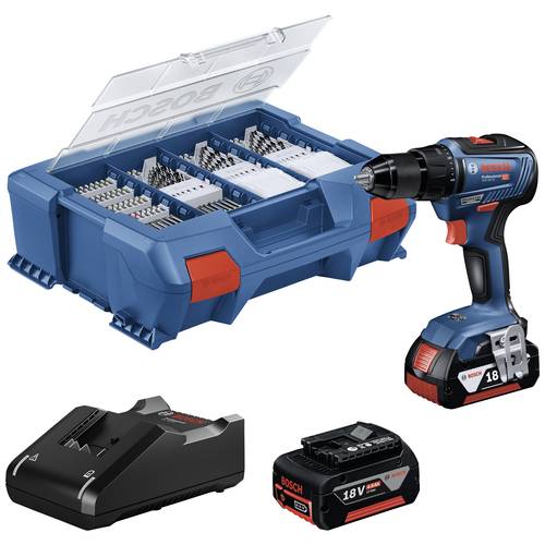 Bosch Professional GSR 18V-55 06019H5209 Akku-Bohrschrauber 18 V 4.0 Ah Li-Ion inkl. 2. Akku, inkl. Ladegerät, mit Zubeh...