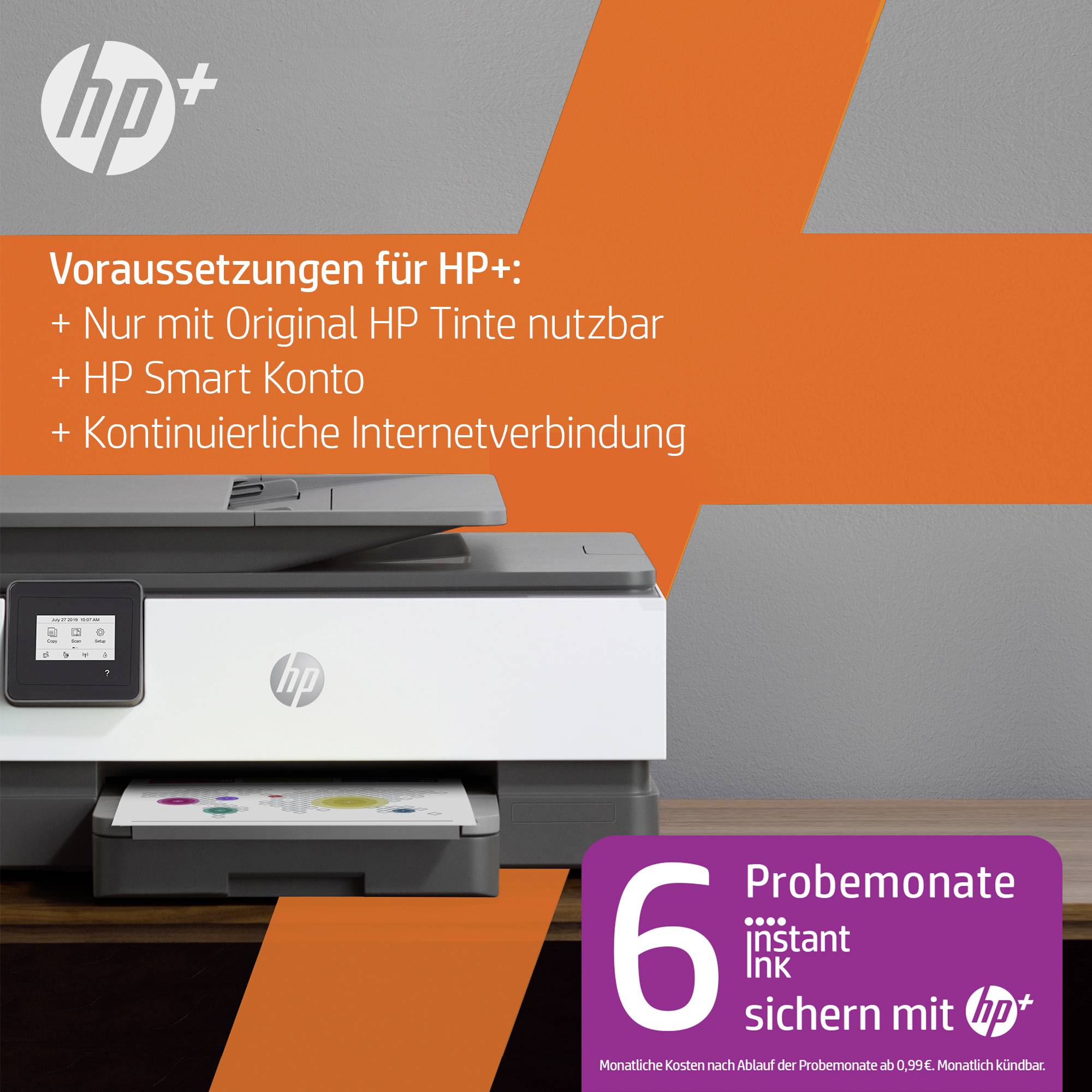 HP OfficeJet Pro 8012 e Multifunktionsdrucker Tintenstrahl Farbe A4 Drucker, Scanner, Kopierer HP Instant Ink, Duplex, W-4