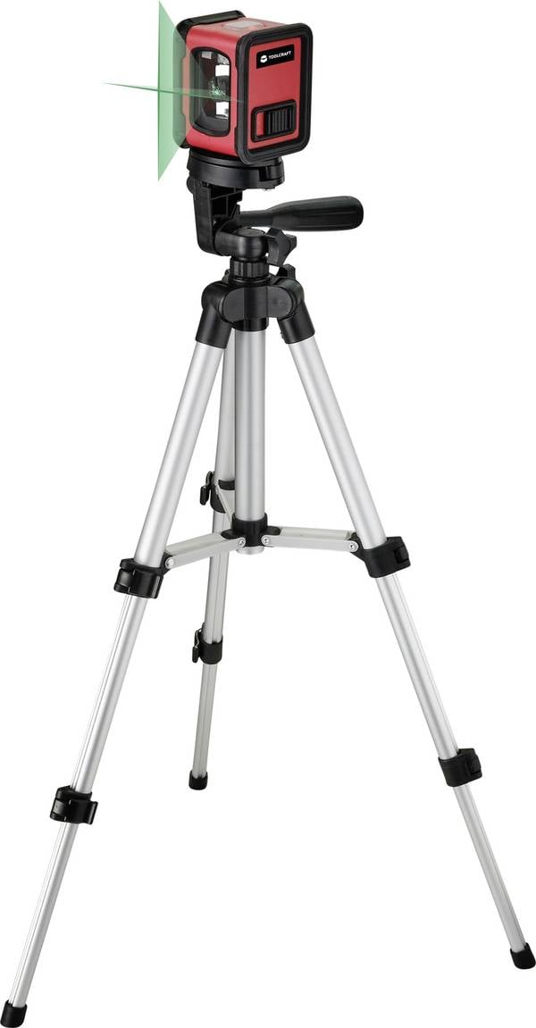 TOOLCRAFT CL12-G Kreuzlinienlaser  inkl. Stativ, selbstnivellierend, grüner Laser Reichweite (max.): 12 m