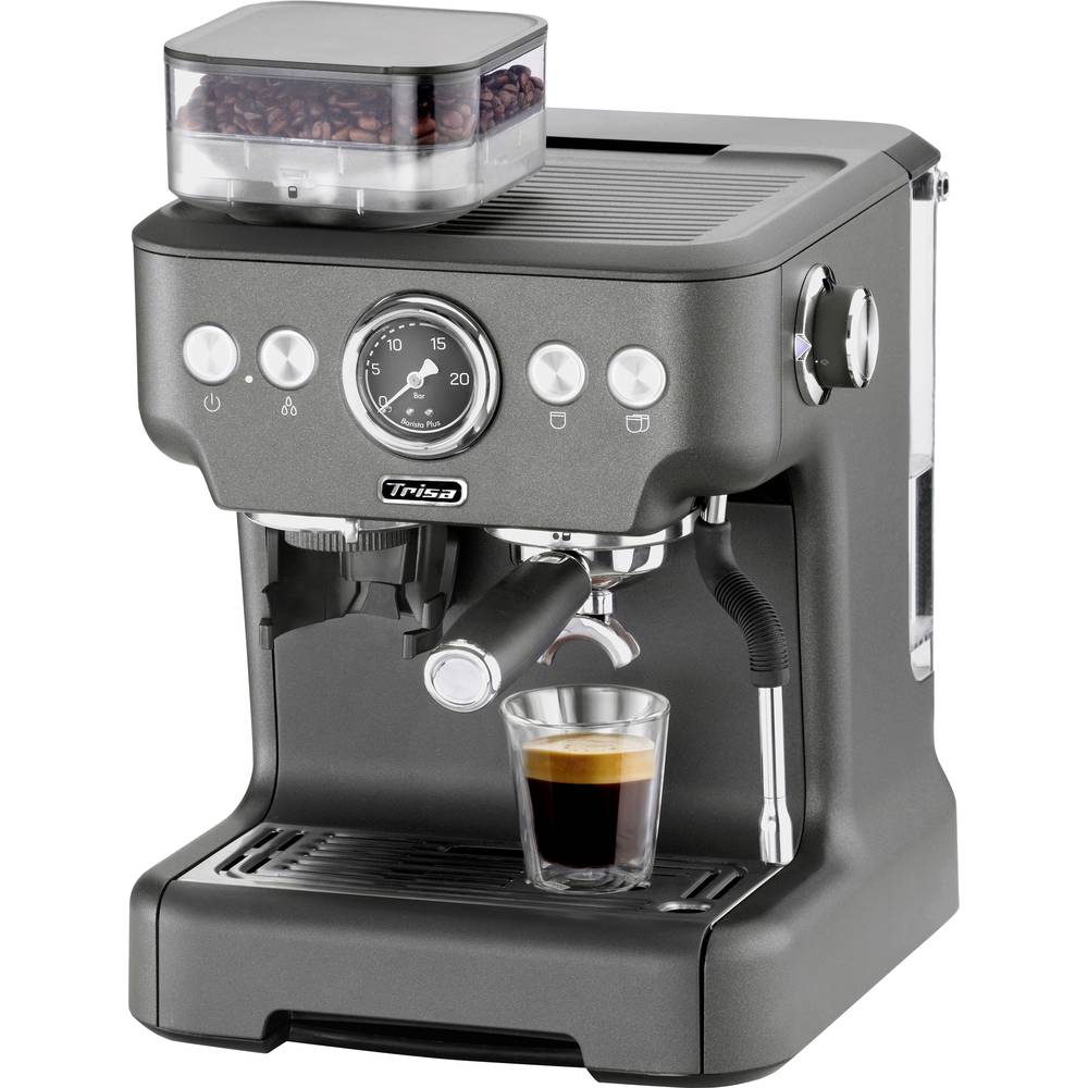 Trisa Barista Plus Koffiezetapparaat Antraciet Met koffiemolen